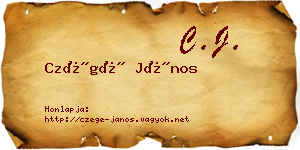 Czégé János névjegykártya